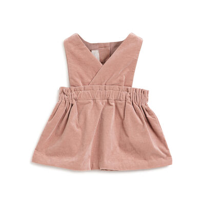 Girls Medium Pink Solid Overall Skirt